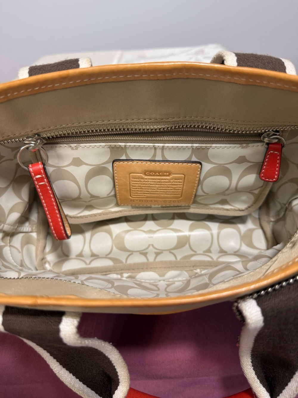 Coach Hamptons Mini Weekend Tote Bag Style 6260 Y2K Vintage with Daisy Charm - Picture 3 of 10
